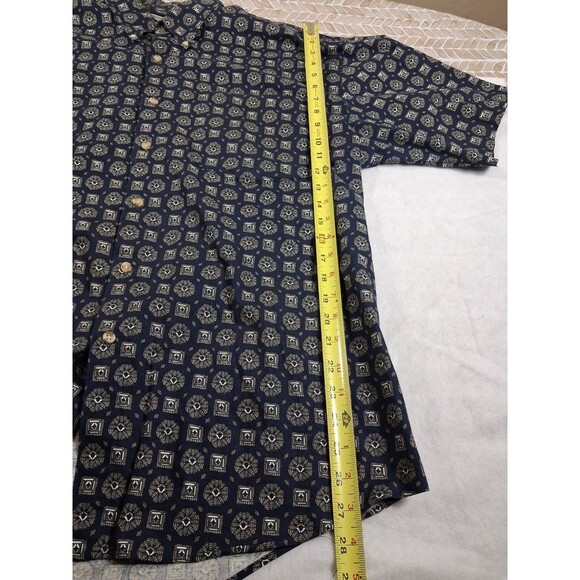 Mens Large  NAK Cotton Button Down Short Sleeve Shirt - Great Pattern - Picture 5 of 10